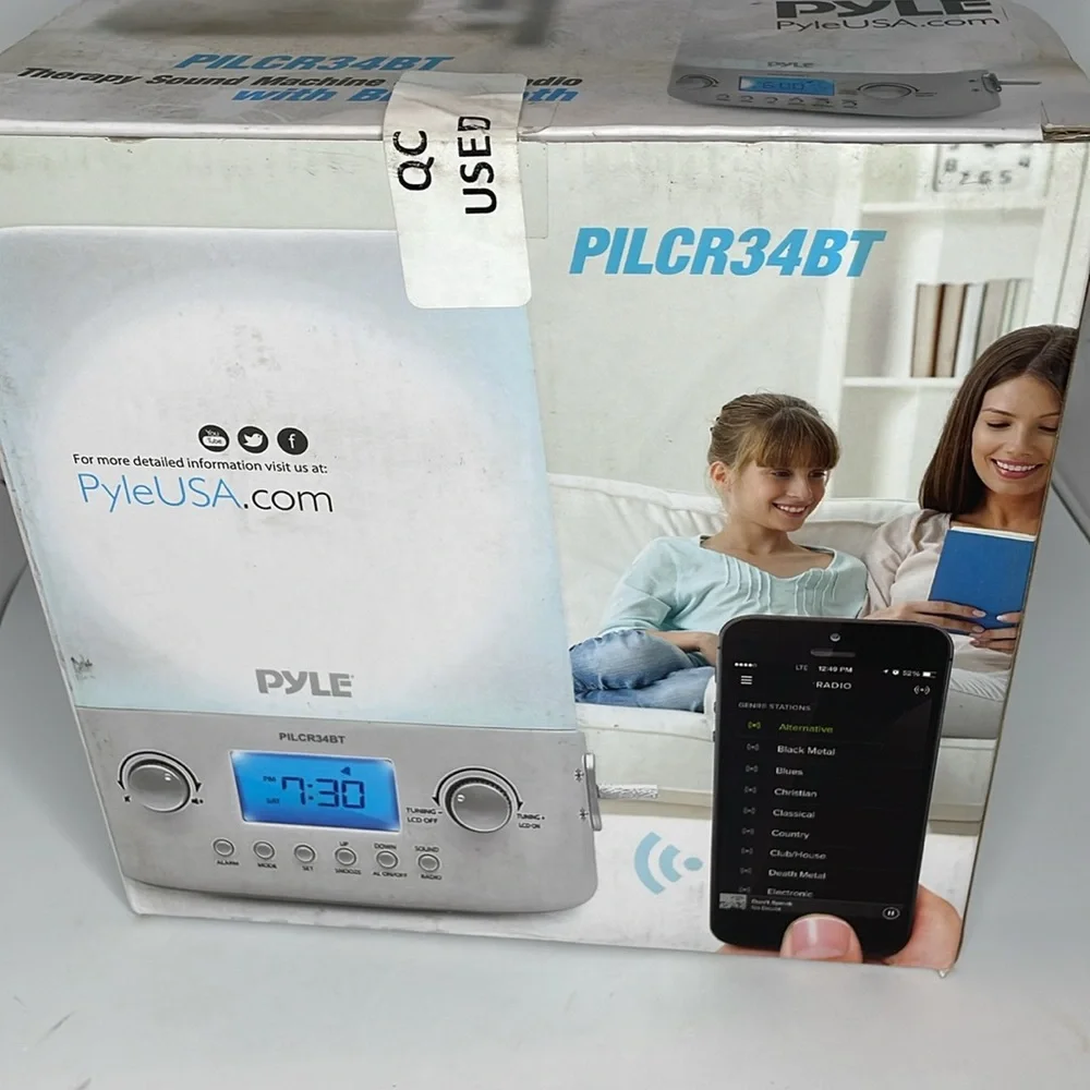 Pyle Therapy Sound machine clock radio with Bluetooth LED Nature NWT